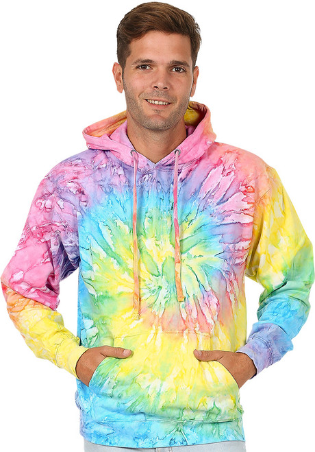 Saturn Rainbow Watercolor Tie-Dye Unisex Pullover Hoodie (4006-SAT).