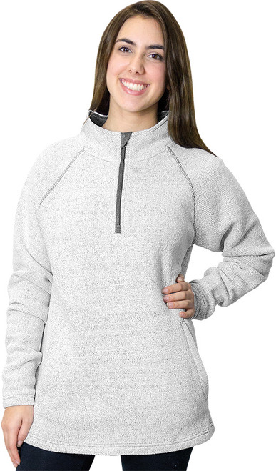 Salt & Pepper Nantucket Raglan 1/4-Zipper Unisex Fleece (4039-SNP).