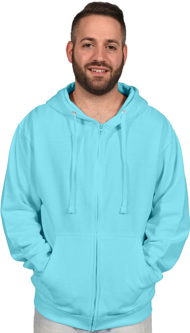 Aqua Unisex Fleece Full-Zipper Hoodie (4010-AQA).