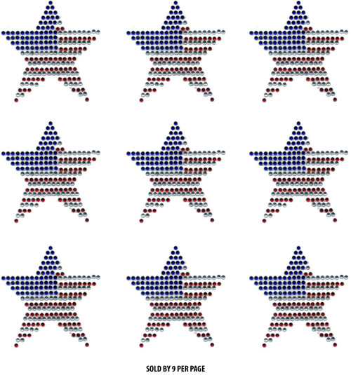 USA Patriotic Stars (9/pg) Transfer (S9191-USA)