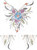"Colorful Floral V-Neckline with Collar Decor" Iron-On Design (S3266).