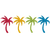 Four Satin Palm Trees w/ matching-color studs fill Iron-On Designs (S101376-COL). 