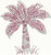 Large-size Pink tones Coconut Tree Iron-On Design (S1217L-PNK).
