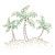Green stones Palm Tree Trio on a Beach Iron-On Design (S1315-GRN-STONE).