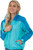 Windbreaker with Hoodie for Women in Pool Blue/Vibrant Blue.