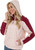 Windbreaker with Hoodie for Women in Blush/Burgundy.