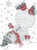 Fallen Skater Snowman Iron-On Design (S101714-FLAKES).