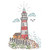 Lighthouse Scene Iron-On Design (S2027).