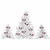 Set Silver Stars & Red Bows Holiday Tree Iron-On Design (S101386-SET). 