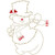 Golden Outlined Snowman Iron-On Design (S1331-GLD).