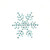 Aqua Single Snowflake Iron-On Design (S1448-AQUA).