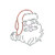 Christmas Santa Clause Face with Red Hat and Beard Iron On Design