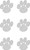 Clear Single Stone-Size Paw-Print Iron-On Design (S9060-CLR) - 6 per Sheet.