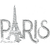 Paris France Eiffel Tower Bold Font Iron On Design