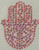 Small-size Pink Evil Eye Hamsa Iron-On Design (S1761S-PNK). 