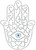 Large-size Clear Evil Eye Hamsa Iron-On Design (S1761L-CLR). 