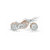 Small Gold Motorcycle with Shining Headlight Iron On Design
