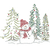 Smilin' Snowman with Red Scarf & Hat in Pine-Tree Forest Iron-On Design (S6242-XMS).