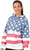 USA Vintage-Print Unisex Pullover Hoodie Plain (4017-USA-VIN), worn by her.