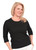 3/4-Sleeve Scoop-Neck Top Plain.