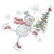 Ice Skating Snowman carrying a tree Iron-On Design (S1022340).
