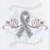 Clear & Pink Awareness Ribbon with Floral Swirls