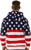 Rear view of USA Bright-Print Unisex Full-Zipper Hoodie Plain (4022-USA-BRT), worn by him.