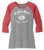 Koloa Surf Co. Arched Koloa Logo Ladies Raglan Baseball T-Shirts-3/4 Sleeve Baseball Tees. Sizes XS-4XL Koloa Surf Company Long Sleeve Shirts