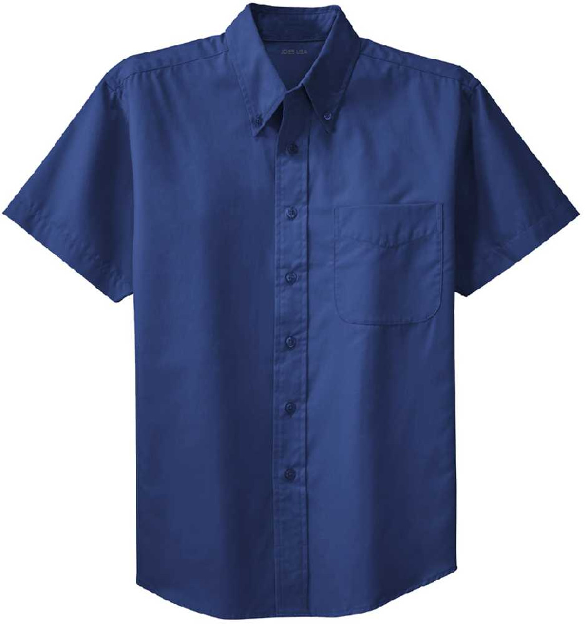 Men's Short Sleeve Wrinkle-Resistant Cotton Work Shirt