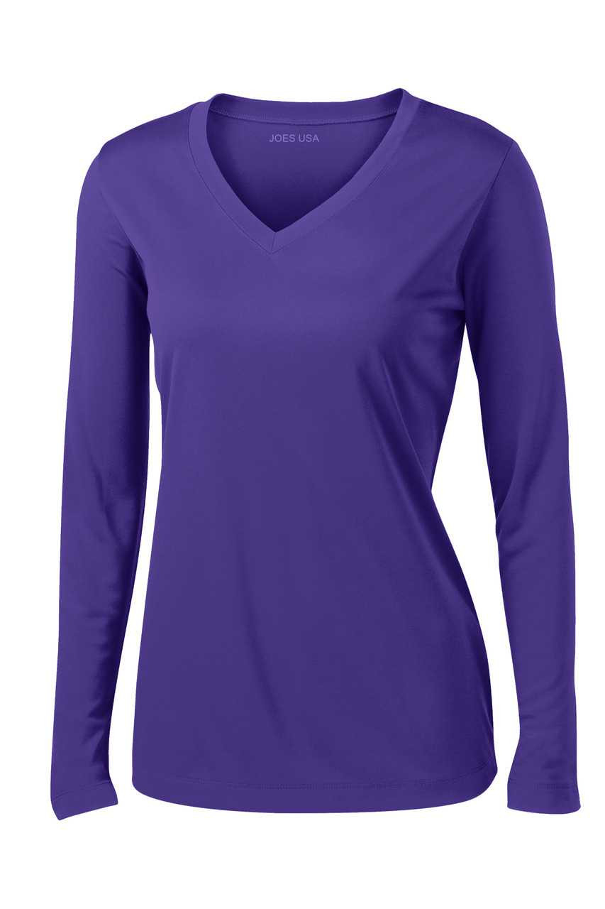 Ladies Long Sleeve Moisture Wicking Athletic Shirts Sizes XS-4XL