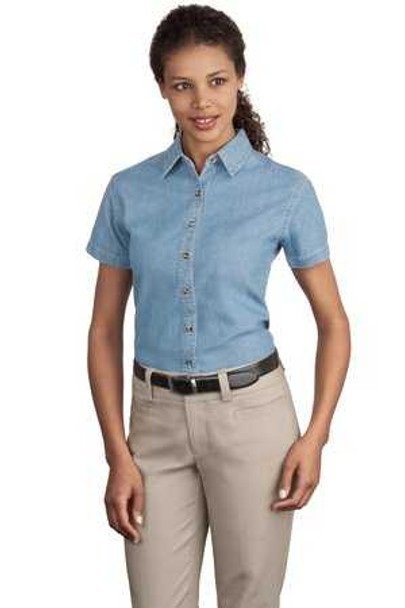Joe's USA Ladies Short Sleeve Value Denim Shirt Joe's USA Button-Down Shirts