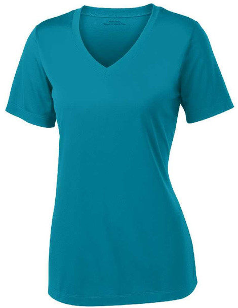 Women's Athletic All Sport V-Neck Tee Shirt in 15 Colors - Sizes XS-4XL DRI-EQUIP Womens Apparel