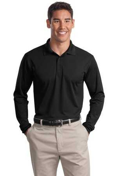 Men's Long Sleeve Micropique Sport-Wick Polo DRI-EQUIP Long Sleeve Shirts