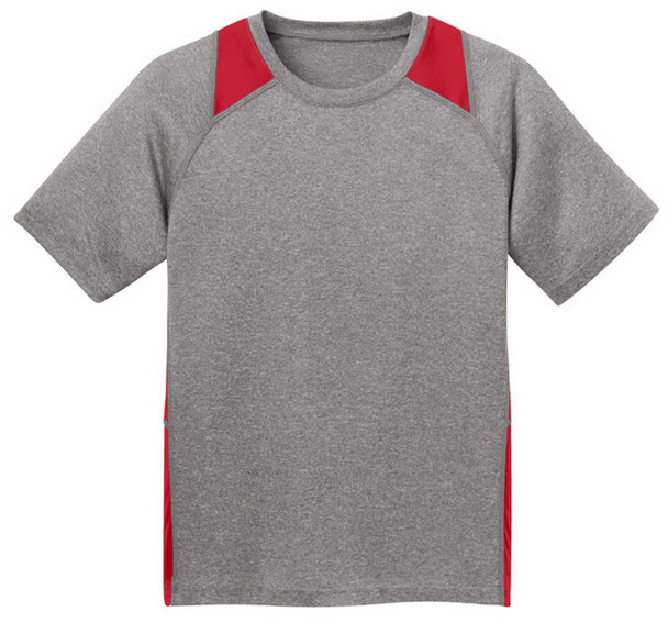 Youth All Sport 2-Color Heather Athletic T-Shirts in 10 Colors. Sizes S-XL DRI-EQUIP Athletic Apparel