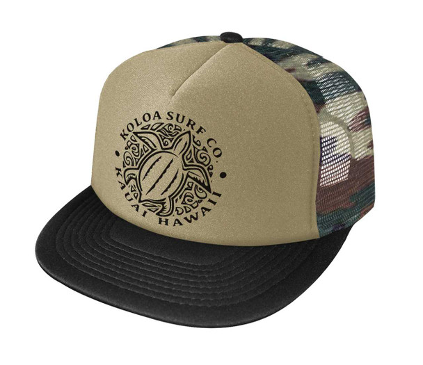 Koloa Surf Co. Hawaiian Turtle Honu Logo Mesh Back Trucker Hat Koloa Surf Company Accessories and More