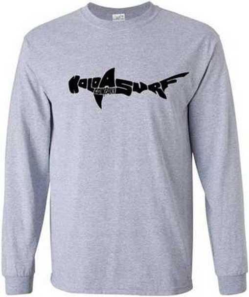 Koloa Surf Co. SHARK Logo Long Sleeve 50/50 Cotton/Poly T-Shirt Koloa Surf Company Men's Shirts