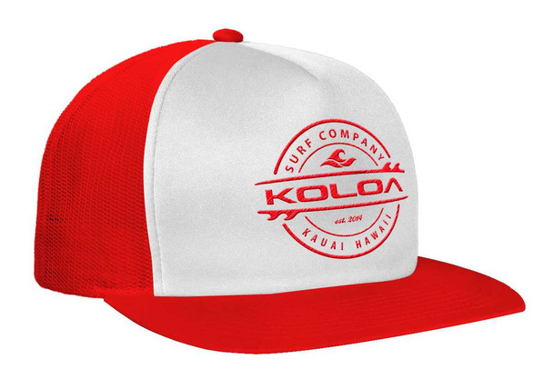 Koloa Surf Co. Premium Embroidered Thruster Logo Mesh Snapback Trucker Hats Koloa Surf Company Accessories and More