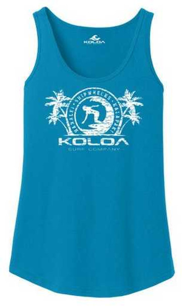 Koloa Surf Co. Koloa Surfer Girl Logo Womens Tank Tops Adult Sizes: XS-4XL Koloa Surf Company Womens Apparel