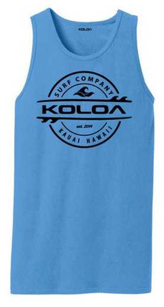 Koloa Surf Co. Thruster Surfboard Logo Pigment-Dyed Tank Tops in Sizes S-4XL Koloa Surf Company Tank Tops