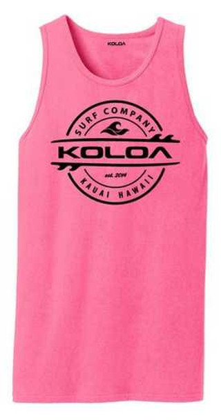 Koloa Surf Co. Thruster Surfboard Logo Pigment-Dyed Tank Tops in Sizes S-4XL Koloa Surf Company Tank Tops