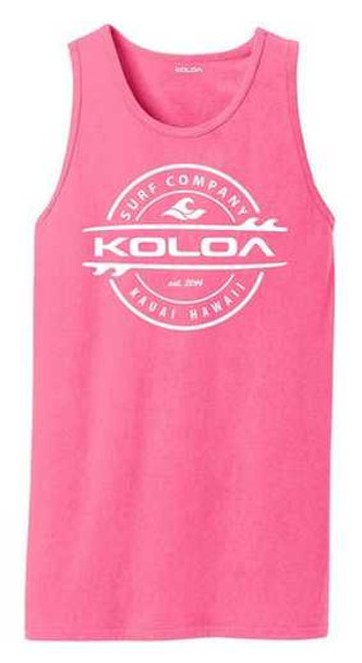 Koloa Surf Co. Thruster Surfboard Logo Pigment-Dyed Tank Tops in Sizes S-4XL Koloa Surf Company Tank Tops