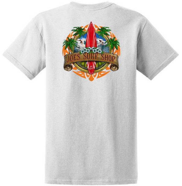 Joe's Surf Shop Longboard Design Heavyweight Cotton T-Shirts in Regular, Big and Tall Joe's USA T-Shirts