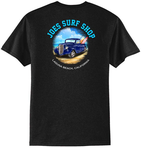 Joe's Surf Shop Surf Truck Design 50/50 Cotton Poly T-Shirts in Regular, Big and Tall Joe's USA Men's Shirts