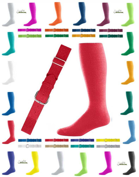 Intermediate Baseball Belt And Sock Combo - Scarlet Red Joe's USA Intermediate Baseball Belt And Sock Combos
