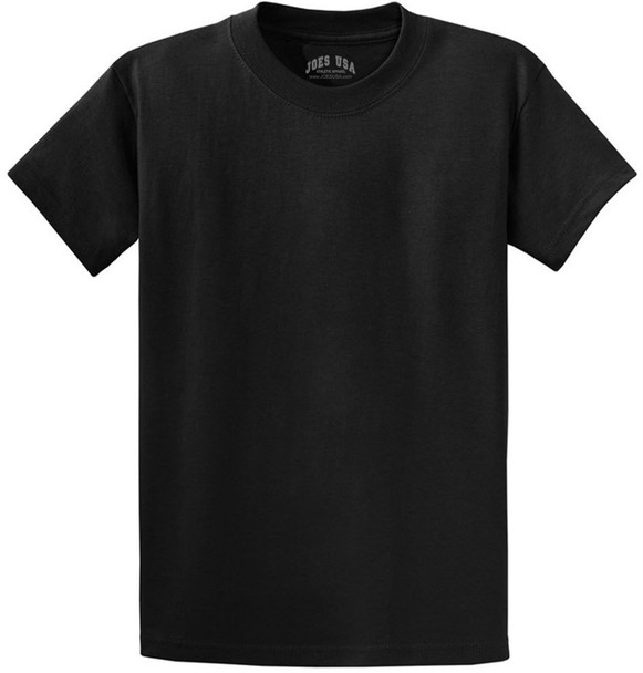 Men's Durable 100% Heavyweight Cotton T-Shirts in Regular, Big, and Tall Sizes Joe's USA Men's Apparel - Black