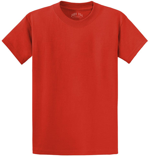 Men's Durable 100% Heavyweight Cotton T-Shirts in Regular, Big, and Tall Sizes Joe's USA Men's Apparel - Fiery Red