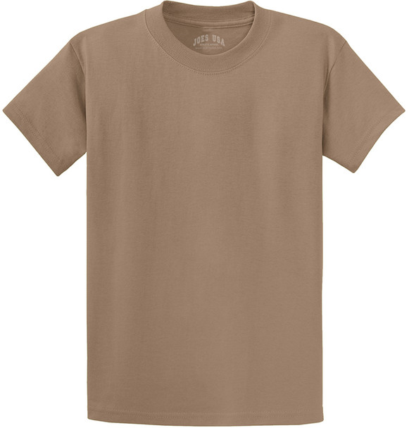 Men's Durable 100% Heavyweight Cotton T-Shirts in Regular, Big, and Tall Sizes Joe's USA Men's Apparel - Sand