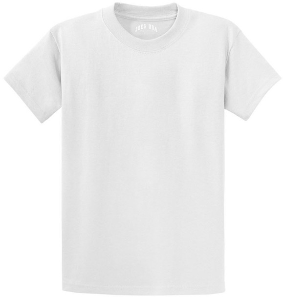 Men's Durable 100% Heavyweight Cotton T-Shirts in Regular, Big, and Tall Sizes Joe's USA Men's Apparel - White