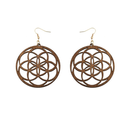 HANDCRAFTED BOHO LASERCUT SEED OF LIFE EARINGS