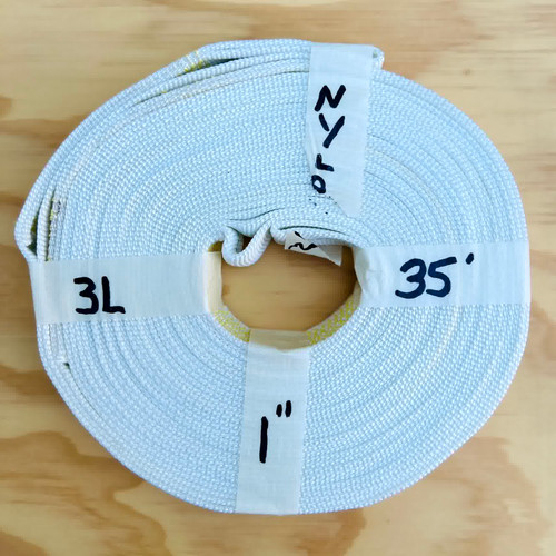 1" x 35ft Tubular Nylon Harness with 3 sewn loops